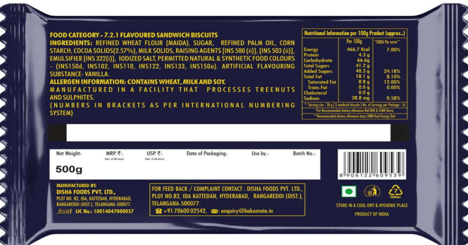 Flavoured Sandwich Biscuits